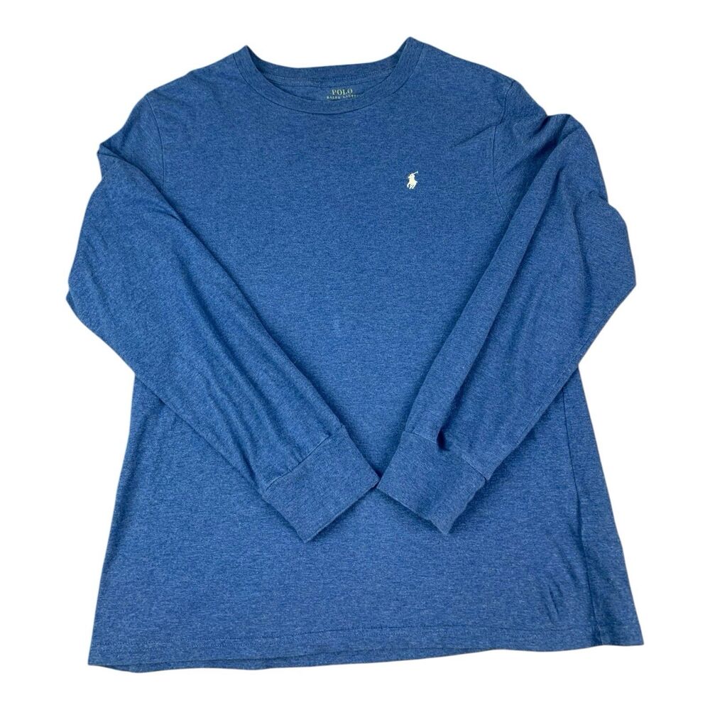 Polo Ralph Lauren Women’s Large 14 Long Sleeve Crew Neck Tee Shirt Blue Pony
